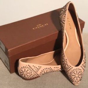 Coach Rory Stud Leather Flats NIB